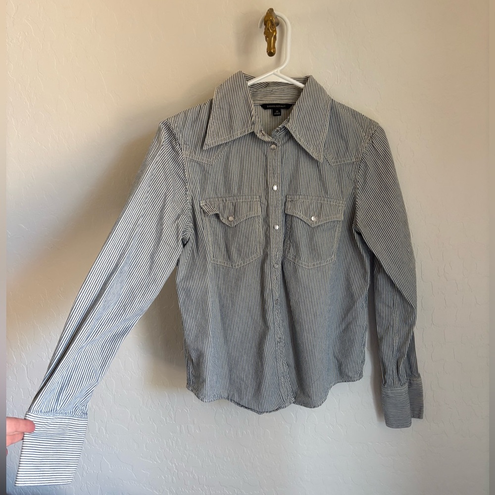 Banana Republic Striped Western Shirt